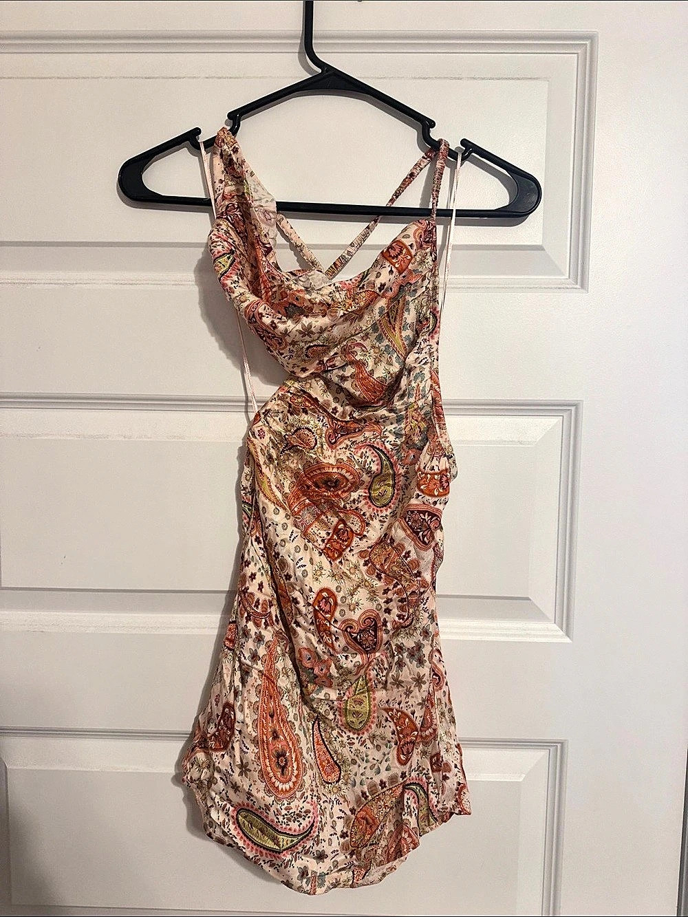 Skye Moon Paisley Mini Dress in Pink & Brown Like New Medium
